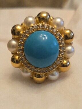 Arte d'Oro Turquoise Ring, 18K Gold
